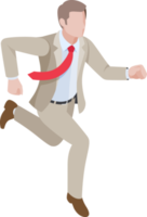 Businessman running flat color png