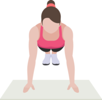 woman exercises flat color png