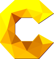 alfabet guld Färg polygon font stil png