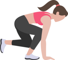 woman exercises flat color png