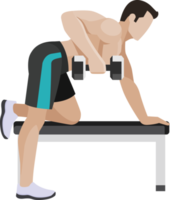weight exercises people flat color png