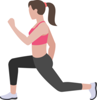 woman exercises flat color png