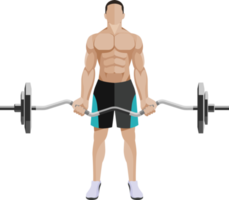 weight exercises people flat color png