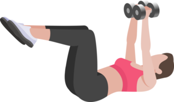 woman exercises flat color png