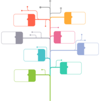 árbol de línea de infografía png