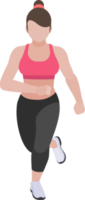 femme exerce une couleur plate png