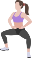 woman exercises flat color png