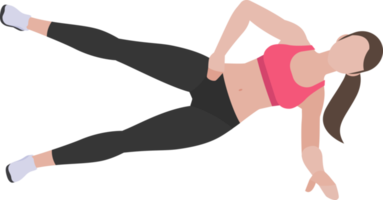 woman exercises flat color png