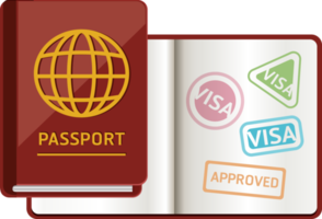iconos planos de viaje de pasaporte png