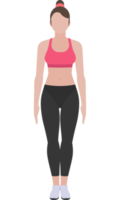mujer ejercita color plano png
