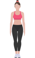 femme exerce une couleur plate png