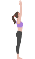 femme exerce une couleur plate png