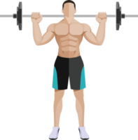 weight exercises people flat color png