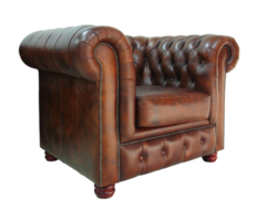 Classic Brown leather armchair png