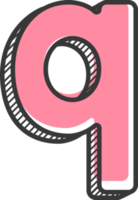 alfabeto marcador colorido doodle estilo de fuente png