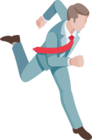 Businessman running flat color png