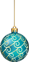 Natale palle ornamenti sospeso su oro filo png