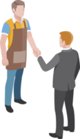 Business partnership connection isometric png