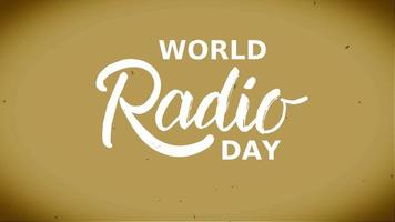 journée mondiale de la radio typographie texte ancien rétro animé video