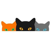 Illustration of cute muzzles of cats vector