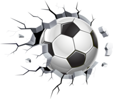 Soccer ball through concrete wall damage png