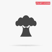 Baobab tree. Simple flat black symbol with shadow on white background. Vector illustration pictogram