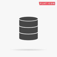 Database. Simple flat black symbol with shadow on white background. Vector illustration pictogram