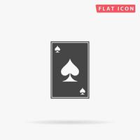 Spades card. Simple flat black symbol with shadow on white background. Vector illustration pictogram