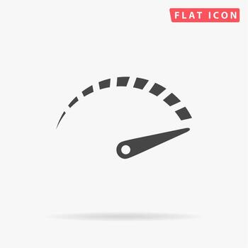 Performance measurement. Simple flat black symbol with shadow on white background. Vector illustration pictogram