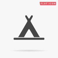 Wigwam. Simple flat black symbol with shadow on white background. Vector illustration pictogram