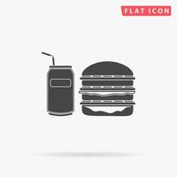Fast food. Simple flat black symbol with shadow on white background. Vector illustration pictogram