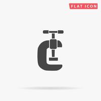 Press. Simple flat black symbol with shadow on white background. Vector illustration pictogram