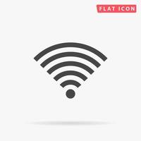 Wireless Network. Simple flat black symbol with shadow on white background. Vector illustration pictogram