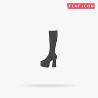 Chaussure woman. Simple flat black symbol with shadow on white background. Vector illustration pictogram