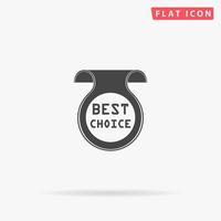 Bookmark with Best Choice message. Simple flat black symbol with shadow on white background. Vector illustration pictogram