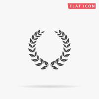 Simple wreath. Simple flat black symbol with shadow on white background. Vector illustration pictogram