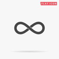 Infinity. Simple flat black symbol with shadow on white background. Vector illustration pictogram