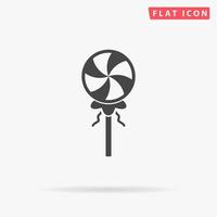 Simple candy. Simple flat black symbol with shadow on white background. Vector illustration pictogram