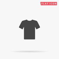 camiseta. simple símbolo negro plano con sombra sobre fondo blanco. pictograma de ilustración vectorial vector