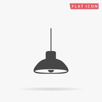 Ceiling lamp. Simple flat black symbol with shadow on white background. Vector illustration pictogram