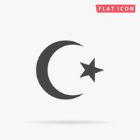 Islam symbol. Simple flat black symbol with shadow on white background. Vector illustration pictogram