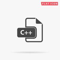 C development file format. Simple flat black symbol with shadow on white background. Vector illustration pictogram