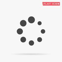 Loading, Streaming, Buffering, Play, Go. please wait. Simple flat black symbol with shadow on white background. Vector illustration pictogram