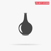 Amphora. Simple flat black symbol with shadow on white background. Vector illustration pictogram