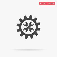 Simple Service. Simple flat black symbol with shadow on white background. Vector illustration pictogram