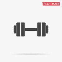 Simple Dumbbell. Simple flat black symbol with shadow on white background. Vector illustration pictogram