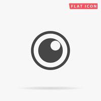 Apple of the eye. Simple flat black symbol with shadow on white background. Vector illustration pictogram