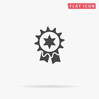 Award. Simple flat black symbol with shadow on white background. Vector illustration pictogram