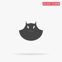 Executioner evil face mask. Simple flat black symbol with shadow on white background. Vector illustration pictogram