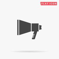 Megaphone. Simple flat black symbol with shadow on white background. Vector illustration pictogram